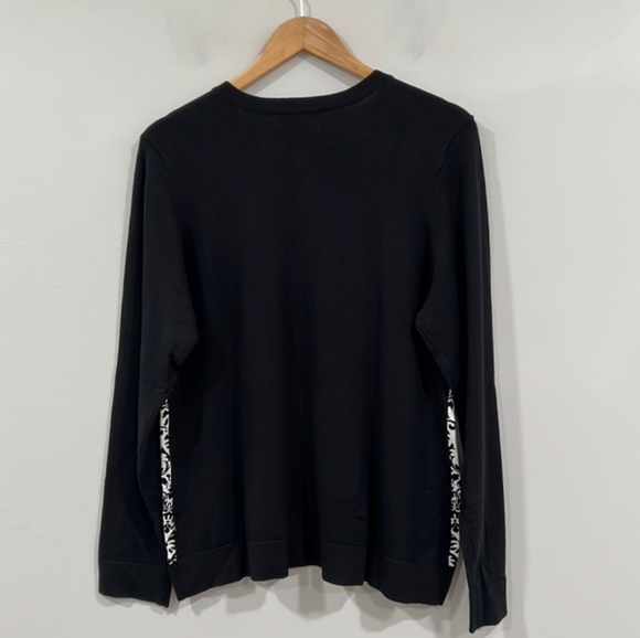 Charter Club | Black & Silver Long Sleeve Button Up Cardigan Sweater Size 2X - Picture 2 of 5